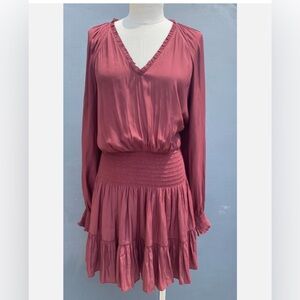 RAMY BROOK NEW YORK SCOTTY A-LINE V- NECK BORDEAUX DRESS SIZE small-$425